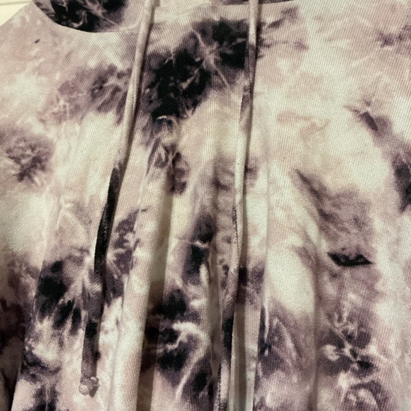 Y2K Cozy Tie Dye Lounge Set Cropped Hoodie & Shorts Soft Girl Womens Medium PJ - Picture 3 of 10